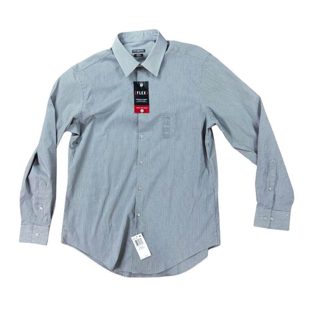 NWT men’s Van Heusen flex check dress button down shirt size large (16 32/33)